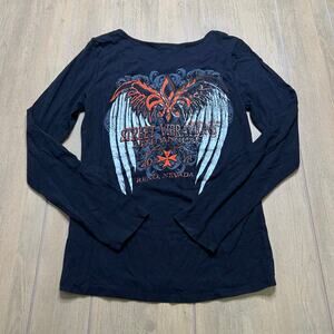 Vintage black t-shirt 24th Annual Street Vibrations Reno, Nevada Women Sz L Y2K